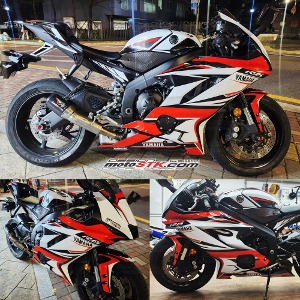Yamaha R6 Decal Sticker Motorcycle Tuning Set Red SP