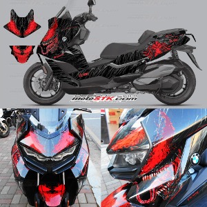 C400GT Sticker Tuning Decal Venom Red Motorcycle Tuning Decal Wrapping Set