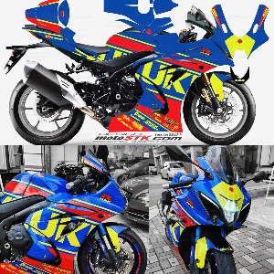Suzuki GSXR1000 Tuning Decal Sticker Motorcycle Decal Set Blue Lime Green Style