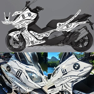 BMW C650S Motorcycle Decal Sticker Set Fighter Style
