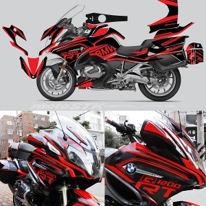 BMW R1200RT R1250RT Motorcycle Sticker Wrapping Tuning Set Red Black Style