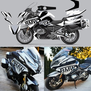 BMW R1200RT R1250RT SP Black and White Motorcycle Full Decal Sticker Wrapping Tuning Set