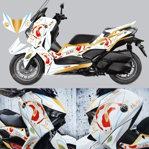 XMAX300 Decal Sticker X Max Motorcycle Decal Tuning Set Nishikigoi White Carp Style