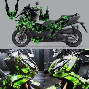 Honda ADV350 Monster Energy Motorcycle Full Decal Sticker Wrapping Set