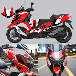 BMW C400GT Tuning Decal Sticker Motorcycle Decal Red Set